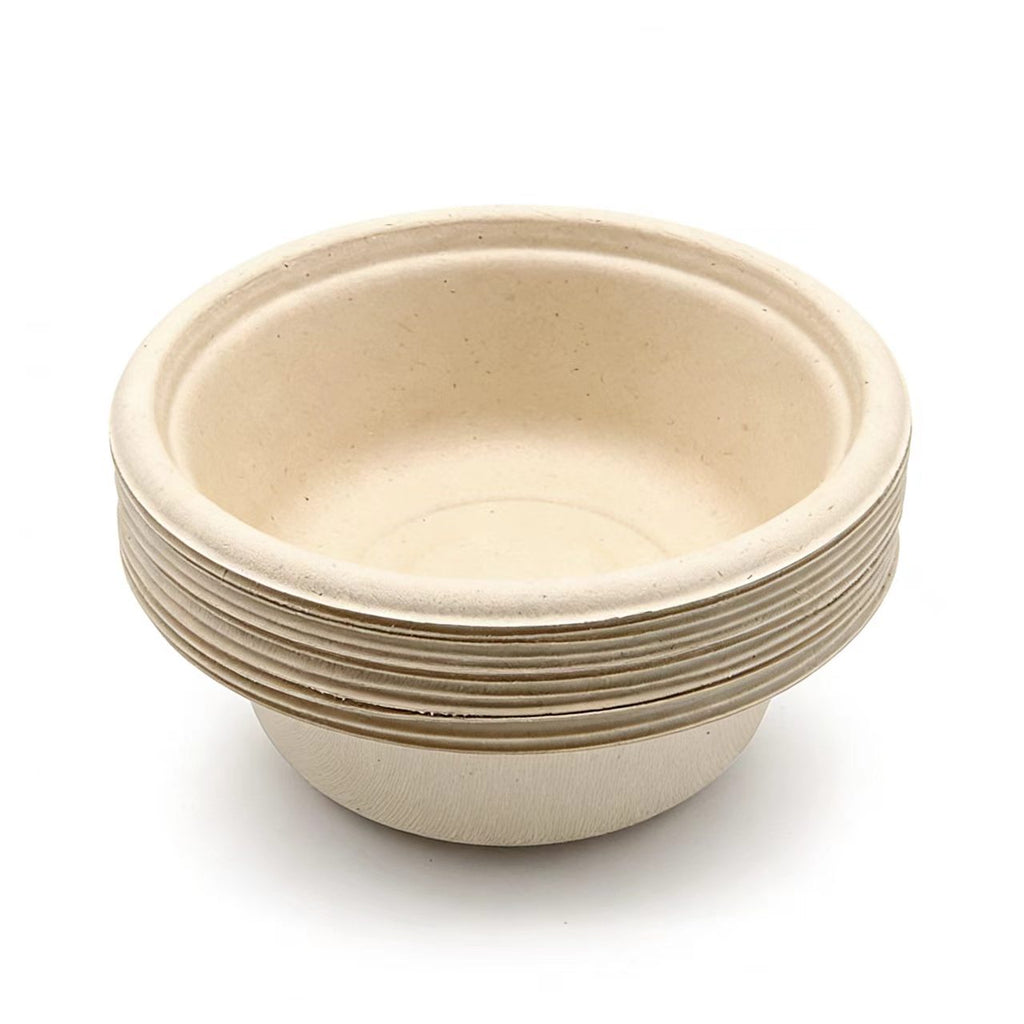  stackable 500ml compostable bowls, disposable sugarcane bowls for storage 
