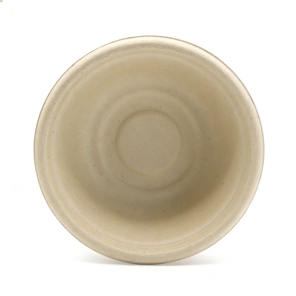  top view of 500ml compostable bowl, sugarcane disposable soup bowl 