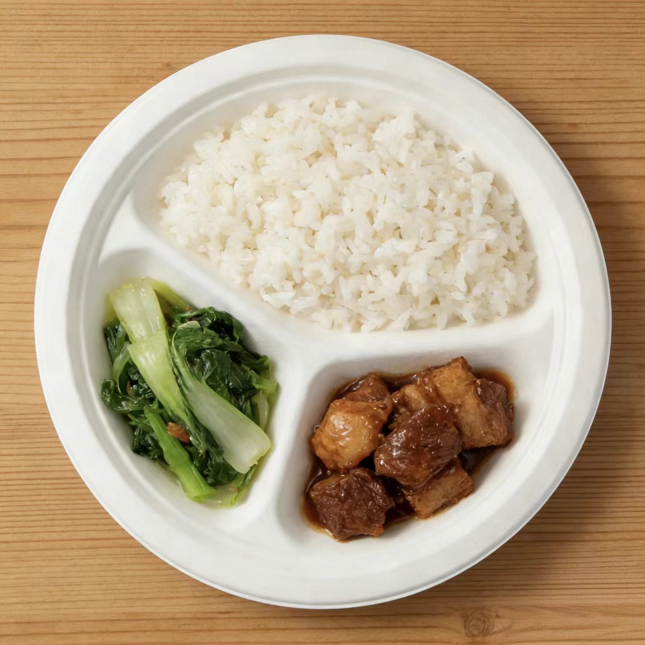 10 inch round 3 compartment disposable plate, sugarcane bagasse divided tray for kids lunch 