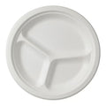  10 inch 3 compartment compostable sugarcane plate, biodegradable disposable divided tray 