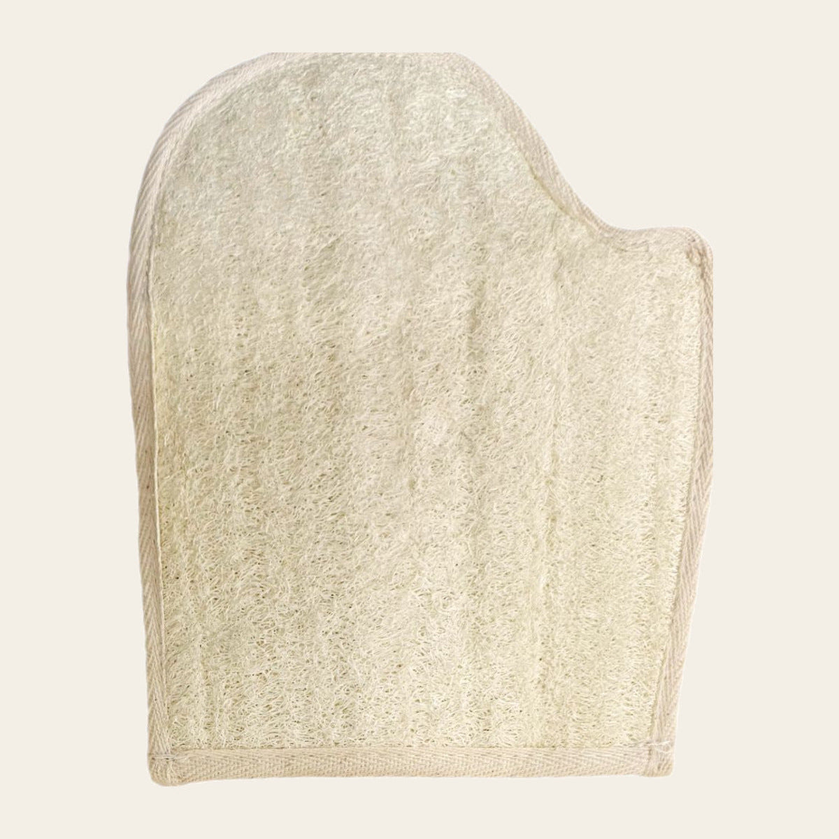 Eco-friendly loofah exfoliating mitt with thumb design for comfortable body scrub