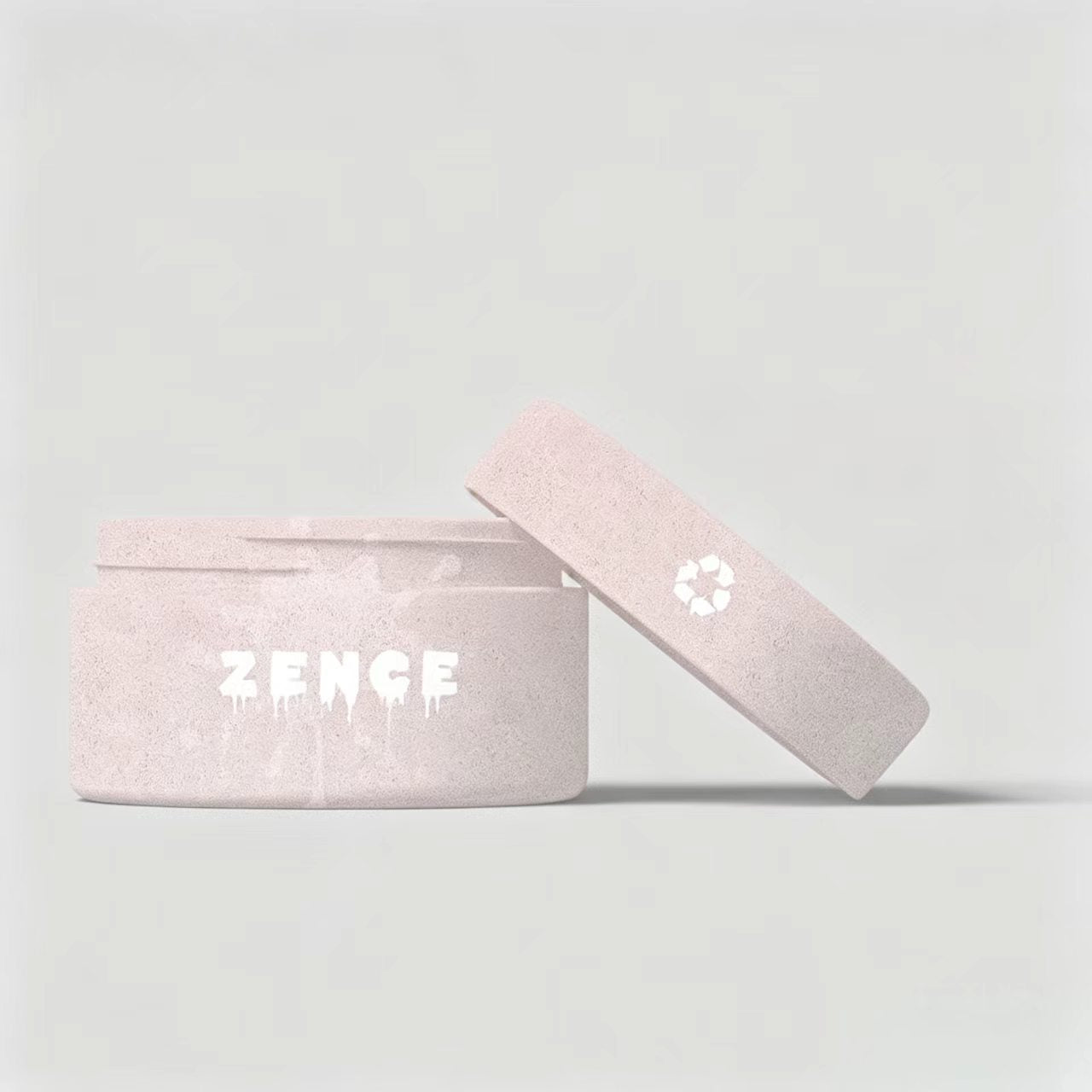 A minimalist eco-luxury pink cosmetic cream jar with an embossed eco-friendly logo on the lid, showcasing premium sustainable skincare packaging design by Xuran Eco.
