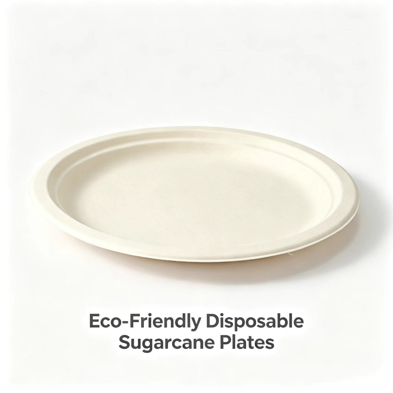 ⁠Stacked heavy-duty eco-friendly disposable plates demonstrating the rigid structural strength and depth.⁠