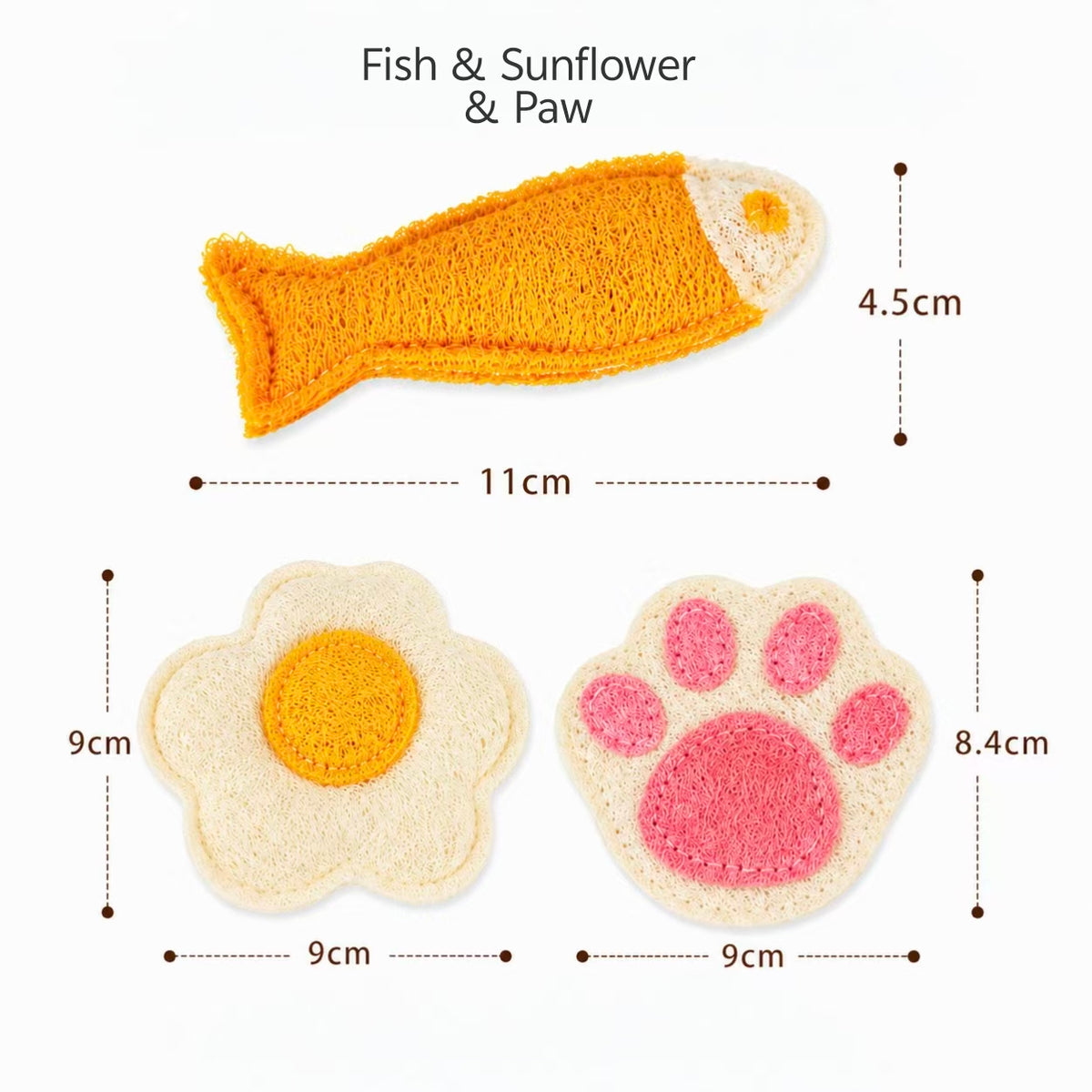 Natural Loofah Cat Chew Toys Eco Friendly Biodegradable Interactive Kitten Teething Toy Plastic Free Sustainable Pet Toy