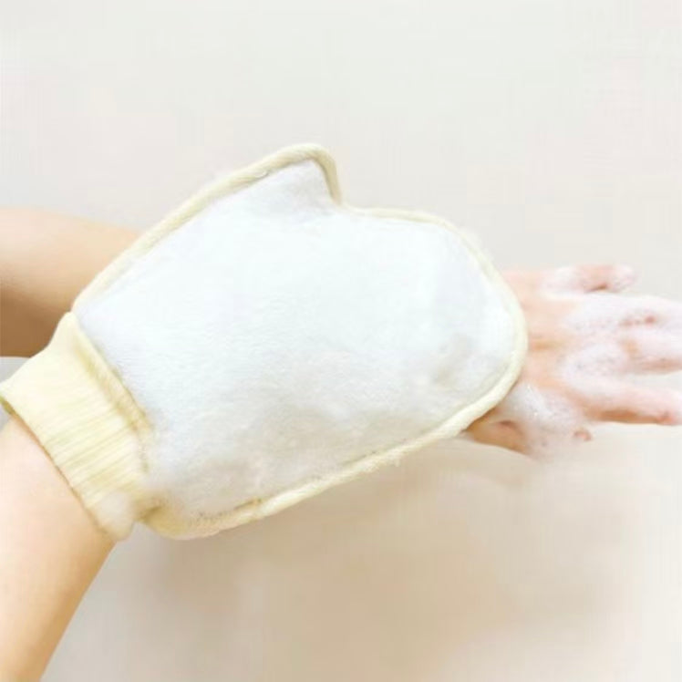 Natural Loofah Bath Mitt Creating Foam, Gentle Skin Exfoliating Eco Shower Accessory
