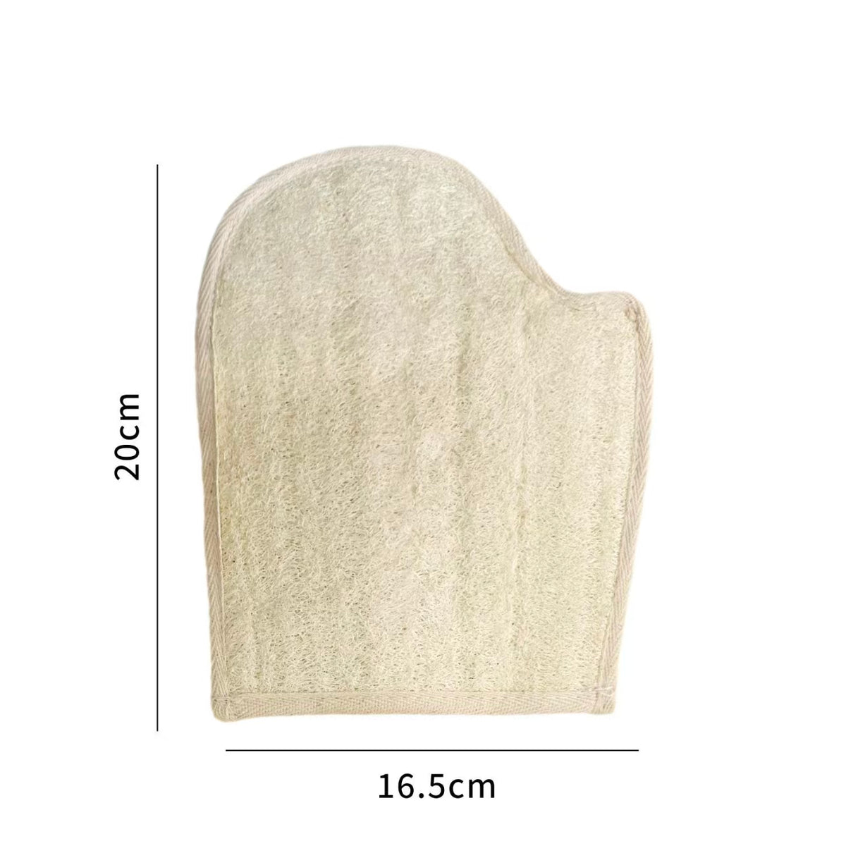 Natural Loofah Bath Mitt Without Elastic Cuff Size Guide, Eco Friendly Body Exfoliator