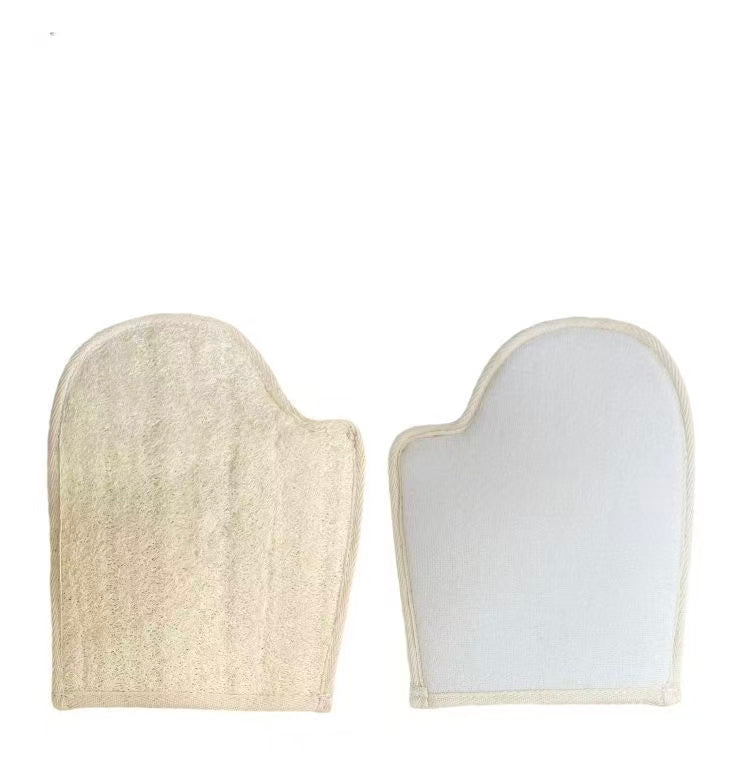 Natural Loofah Bath Glove, Dual-sided Exfoliating Shower Mitt, Plastic-free Eco Friendly Body Scrubber for Bath