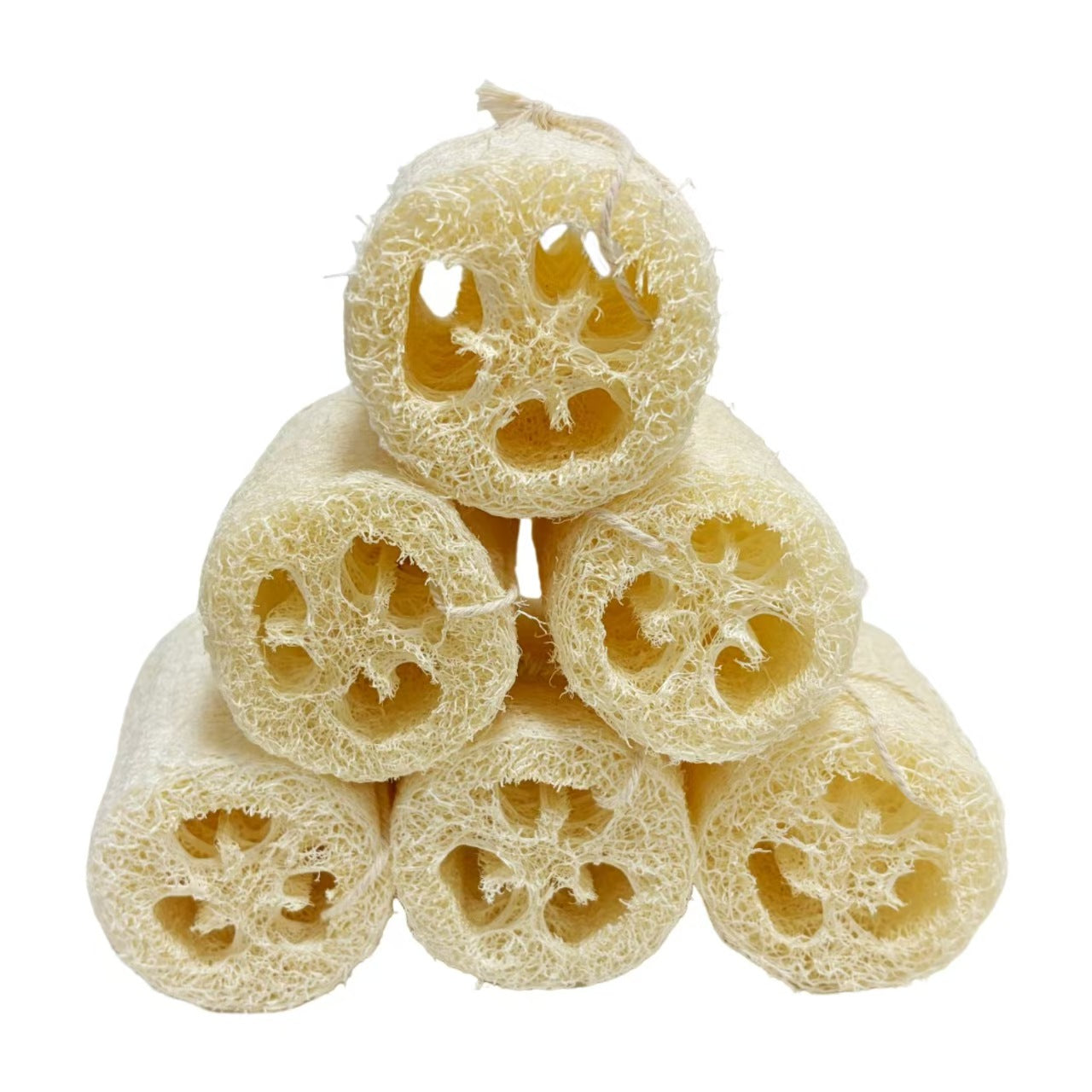 Natural loofah segment kitchen scrubber, reusable plant fiber eco dish cleaning sponge
