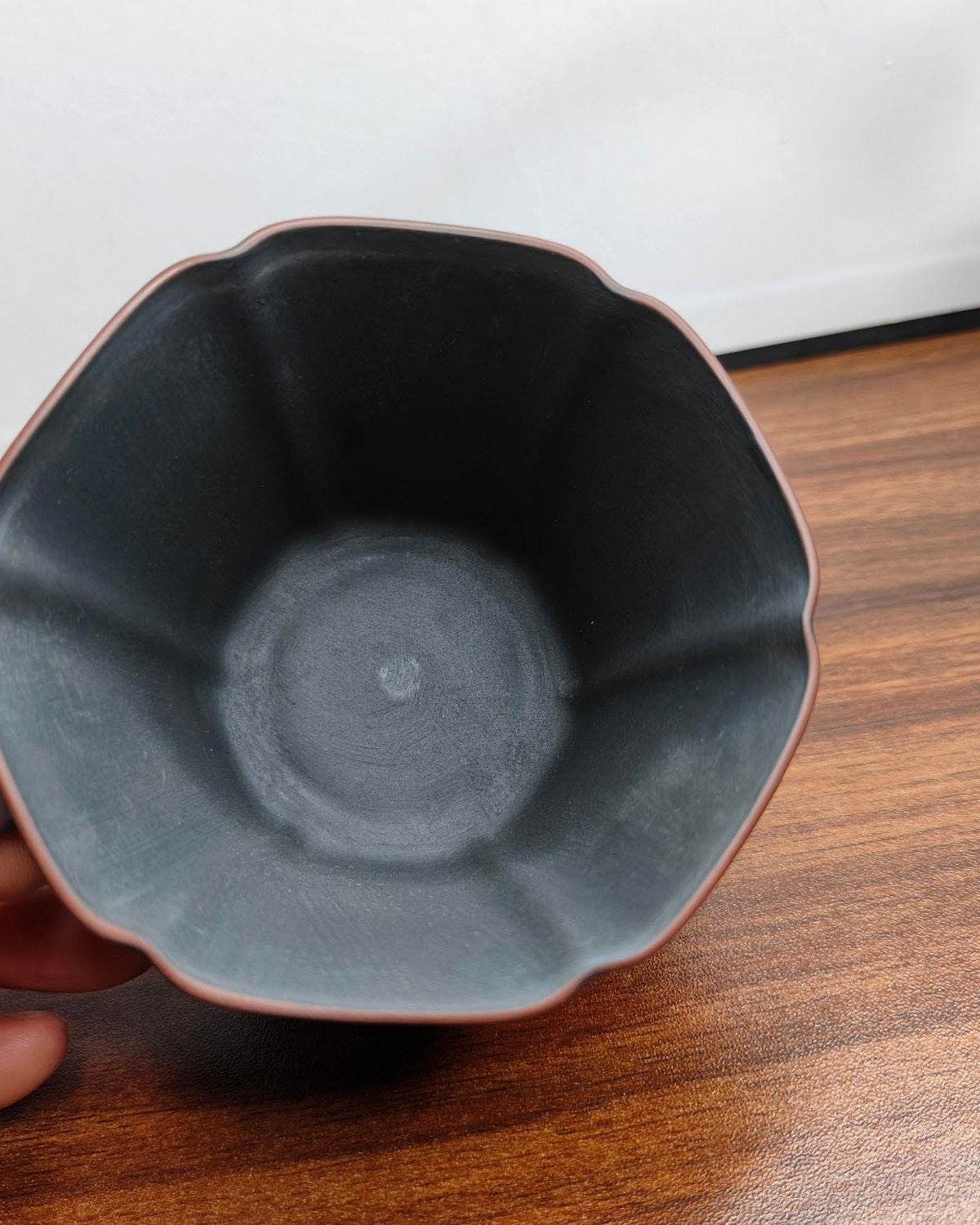 Handmade Nixing Pottery Coffee Cup (200ml) | Carved Unglazed Ceramic Mug