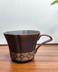 Handmade Nixing Pottery Coffee Cup (200ml) | Carved Unglazed Ceramic Mug