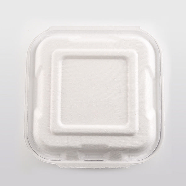 9 Inch 3 Compartment Compostable Clamshell Takeout Containers, 100% Sugarcane Bagasse Disposable Food Trays, Heavy Duty Biodegradable Meal Prep Boxes for Restaurants, Food Trucks & Catering